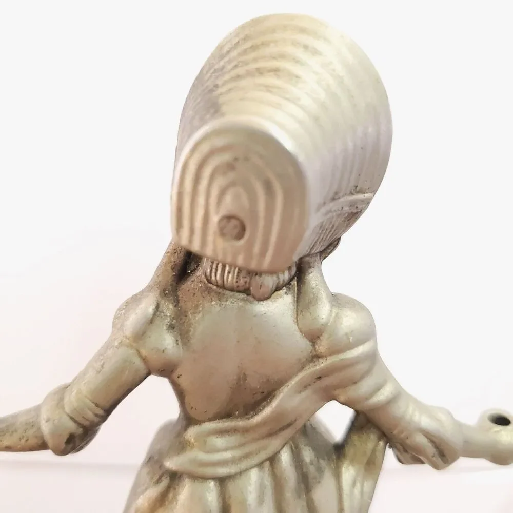 Vintage Hans Christian Andersen Little Match Girl Pewter Candle Holder Snuffer